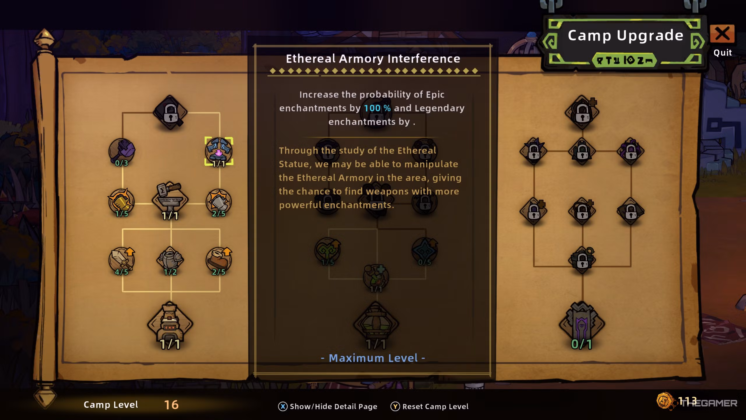 Esempio di upgrade avanzato dell'incudine in Lost Castle 2
