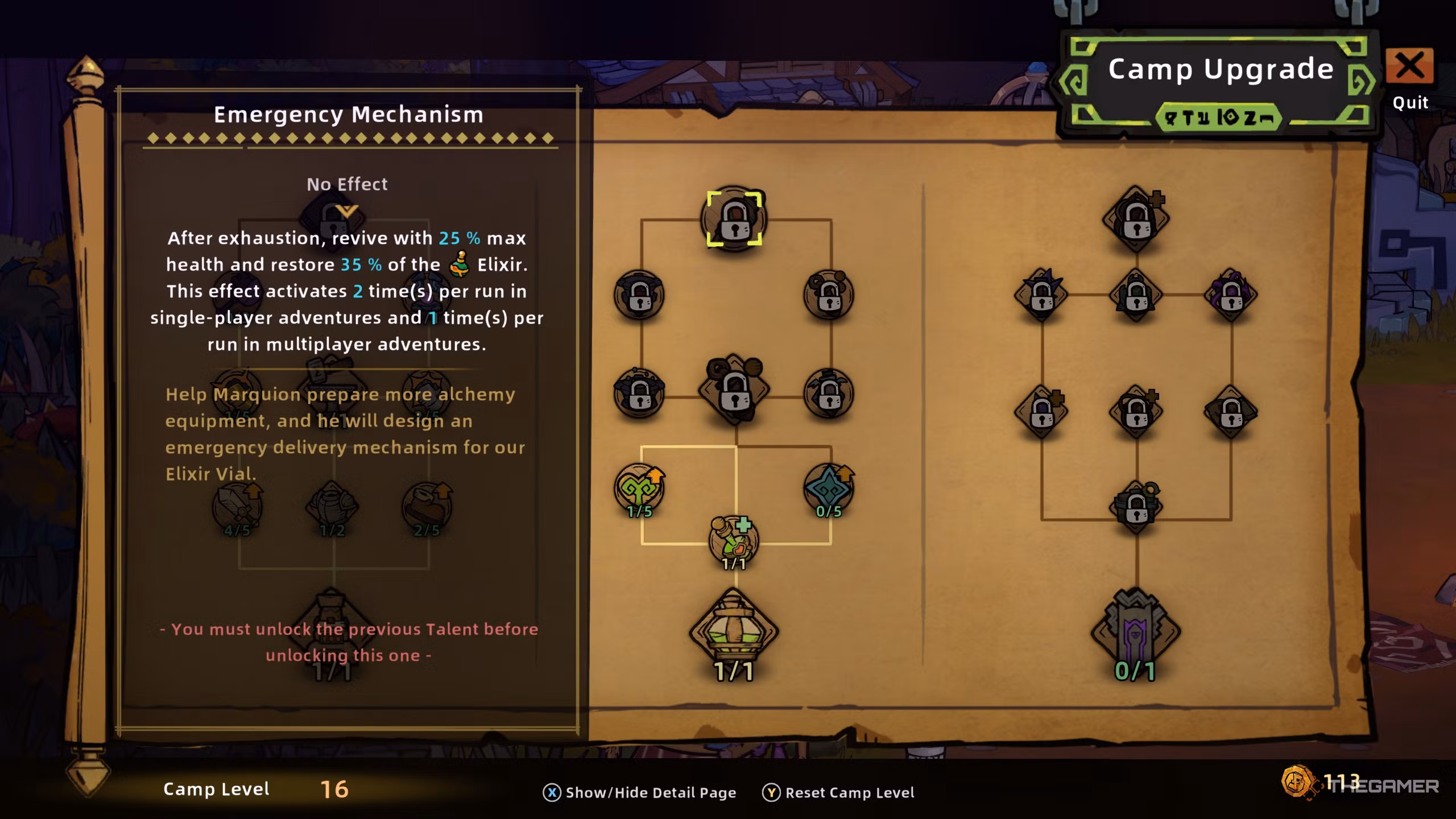 Upgrade meccanismo di emergenza in Lost Castle 2