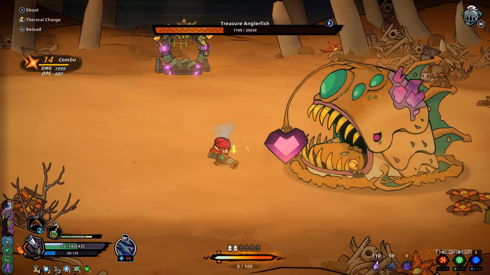 Loot ottenuta dal boss Treasure Anglerfish in Lost Castle 2
