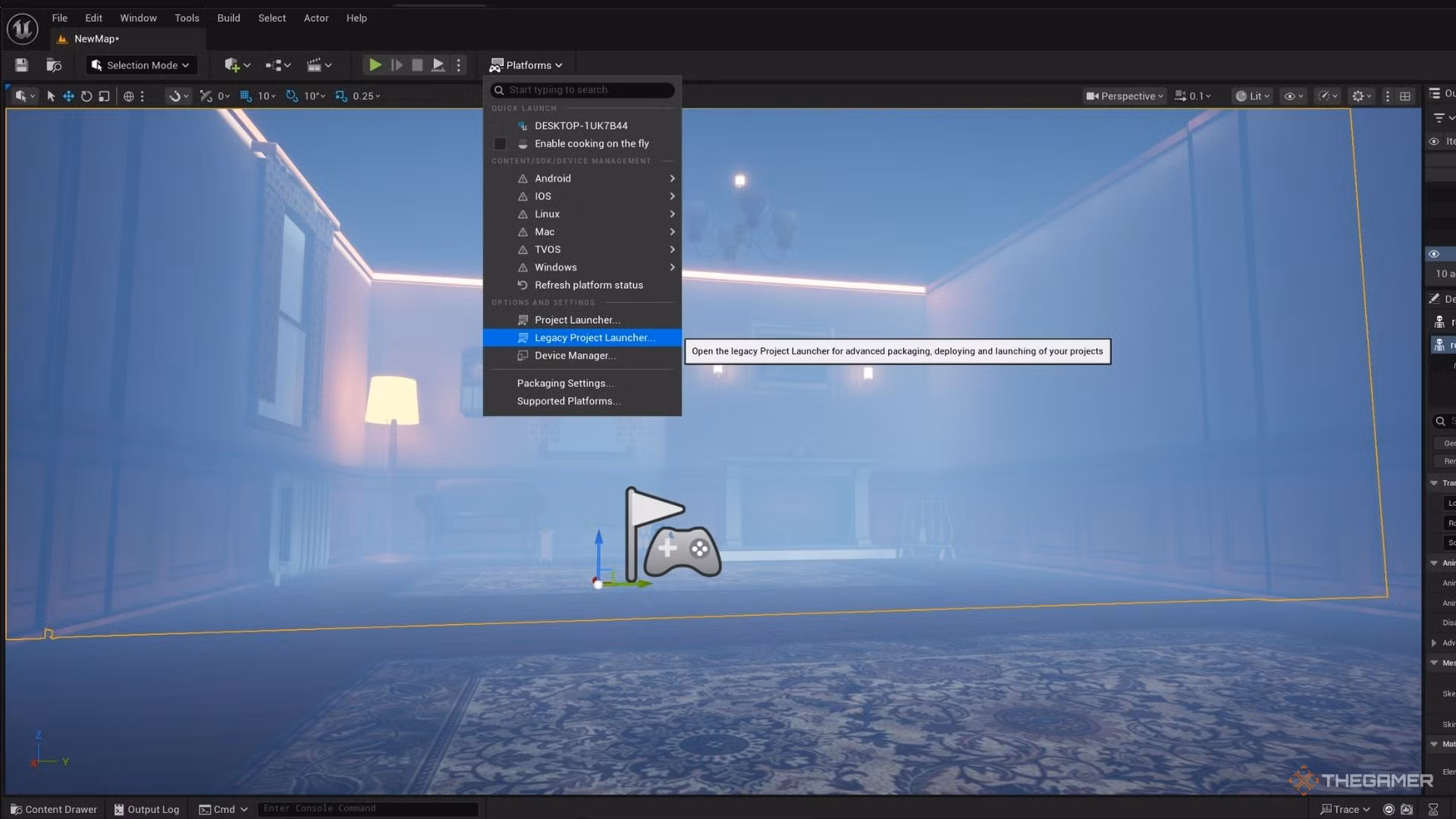 Finestra di packaging di Unreal Engine per il mod di Meccha Chameleon