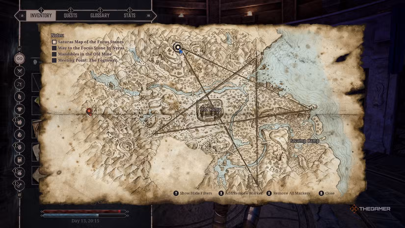 Mappa di Gothic 1 Remake che mostra il Canyon dei Troll