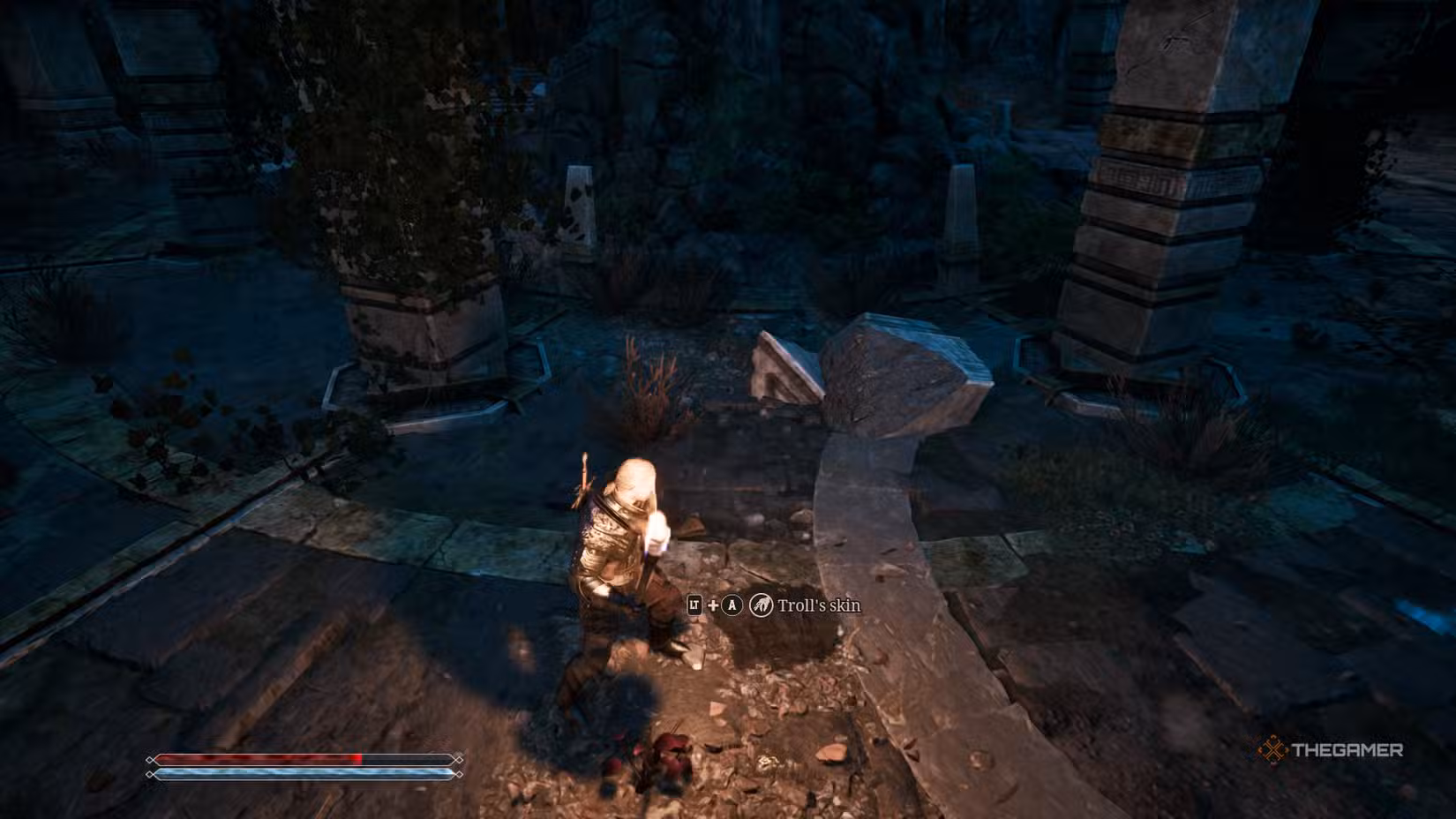 Pezzo di pelle di troll sul suolo di Gothic 1 Remake