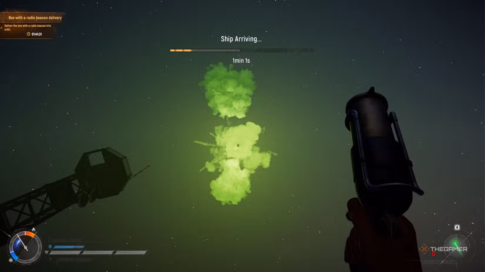 Flare verde nel cielo per segnalare un approccio pacifico