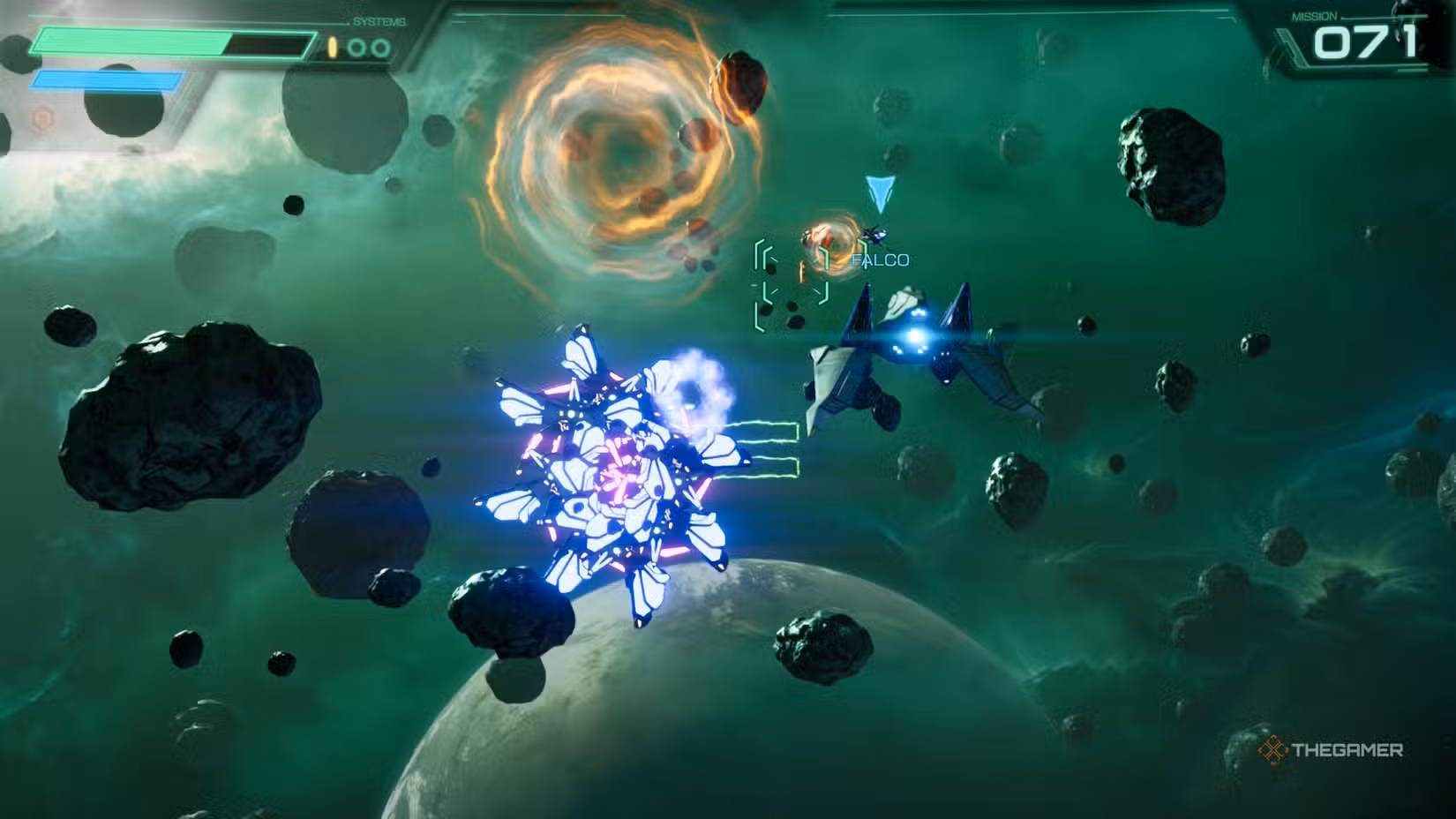 avvicinamento alle anomalie energetiche su Meteo in Star Fox