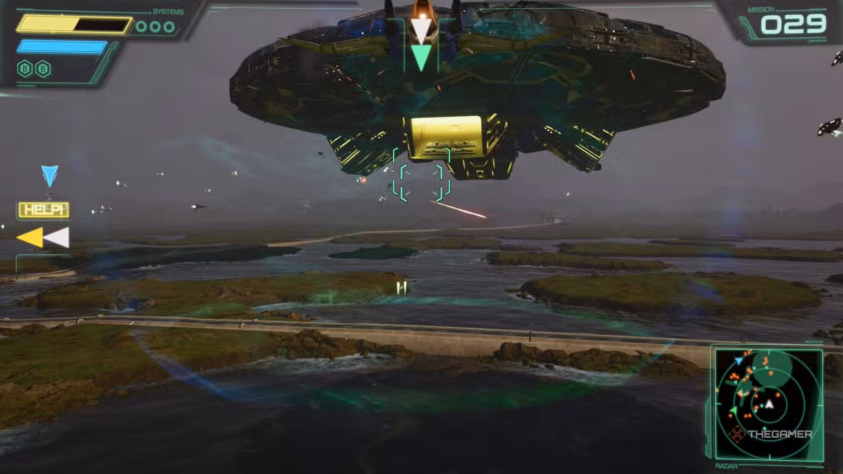 Il Saucerer durante la battaglia su Katina in Star Fox