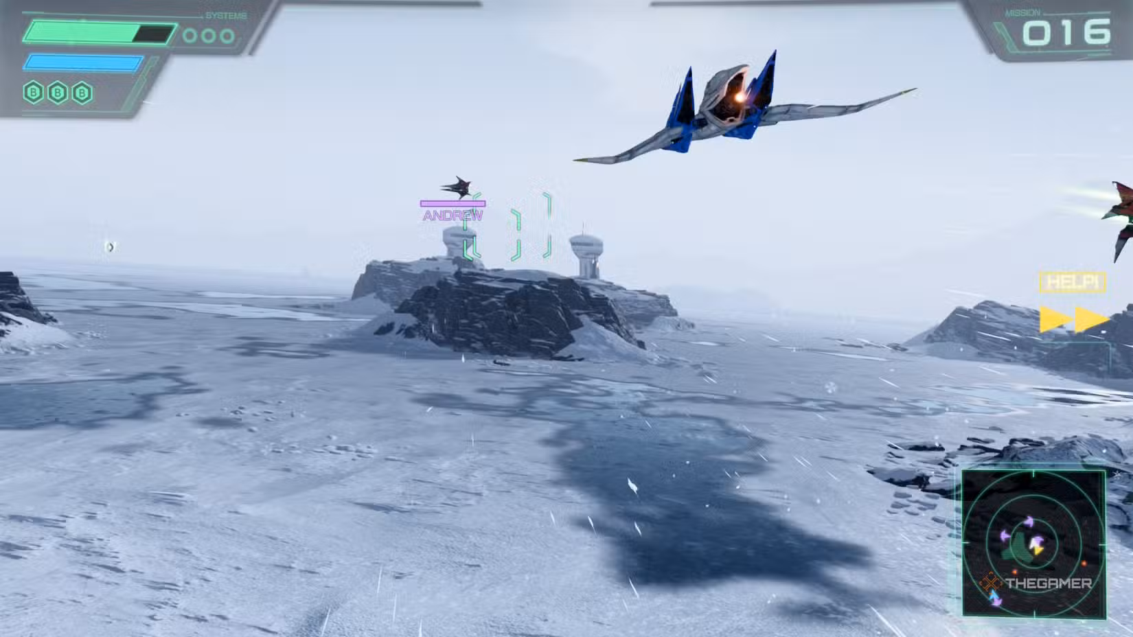 caccia ai membri di Star Wolf su Fichina in Star Fox