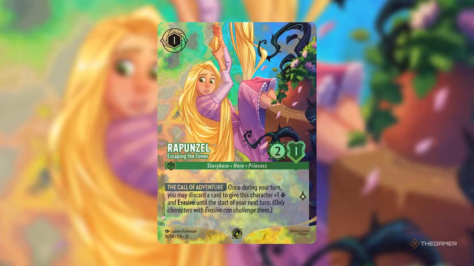 Rapunzel Escaping The Tower carta promo Disney Lorcana