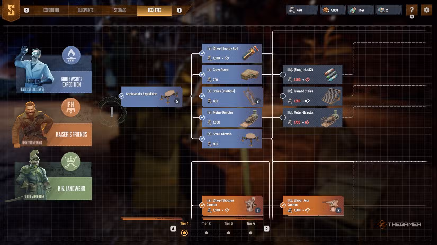Albero tecnologico per sbloccare componenti del Trampler in Sand: Raiders Of Sophie