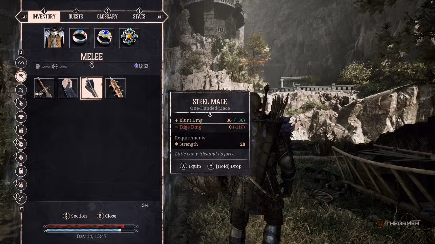 Scelta dell'arma per affrontare lo Stone Golem