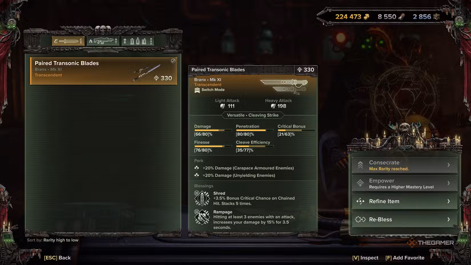 Arma primaria e secondaria della build Skitarii.