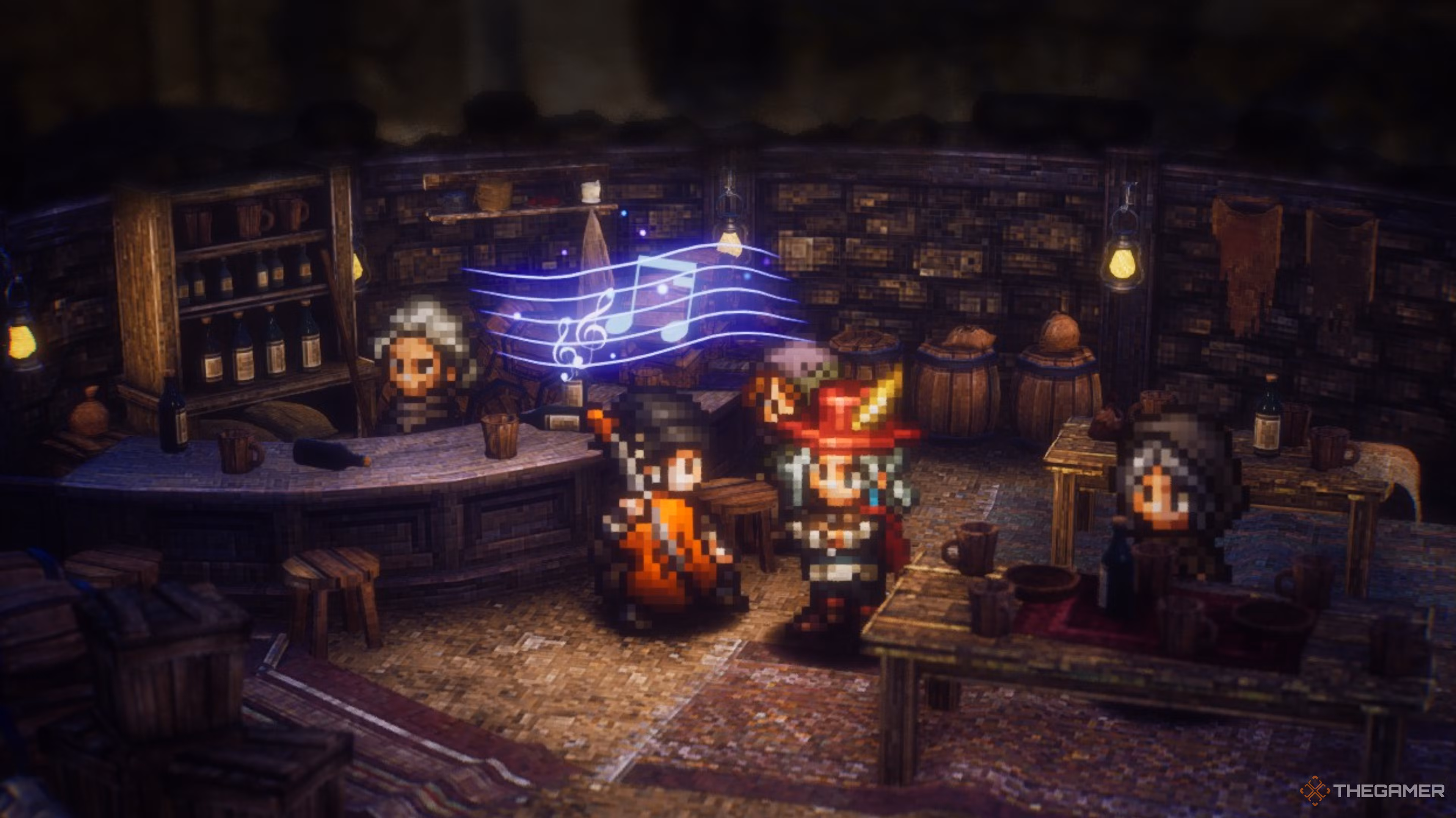 Elliot suona il lettore musicale nella taverna in The Adventures of Elliot