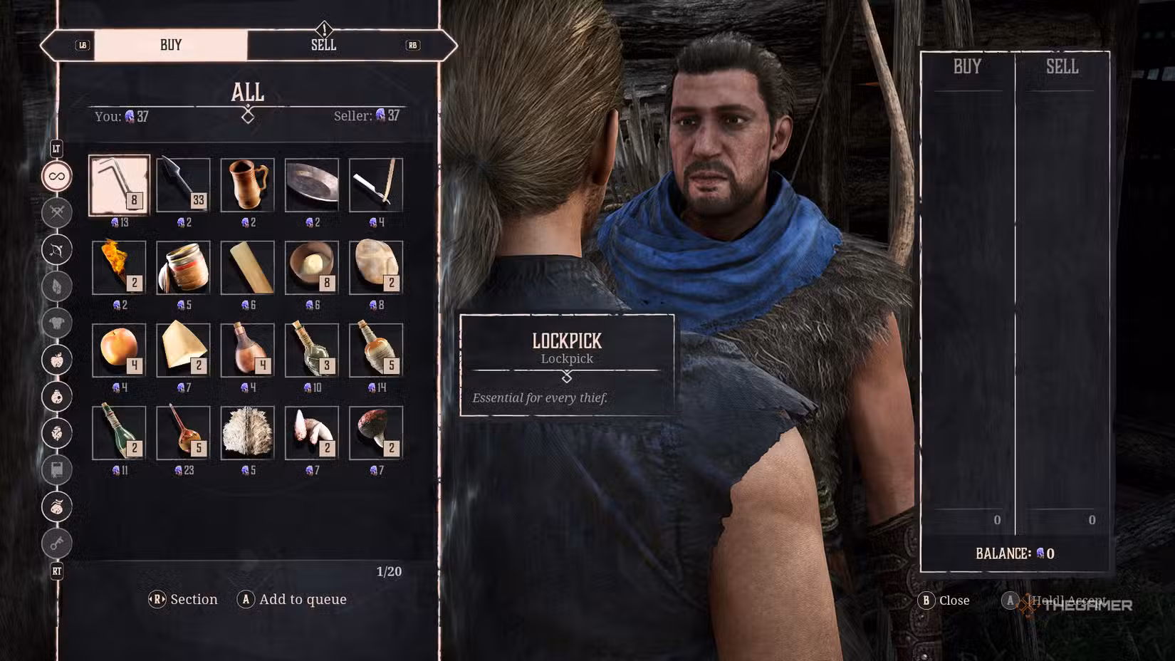Acquisto di un grimaldello in Gothic 1 Remake