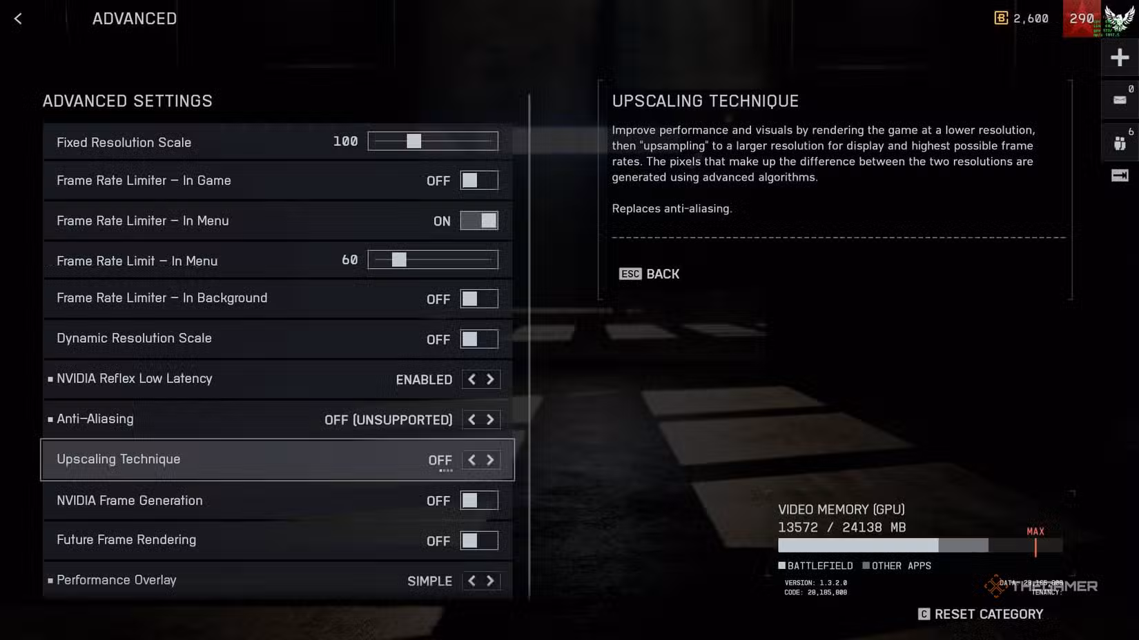 Disattivare DLSS nel menù grafico di Battlefield 6