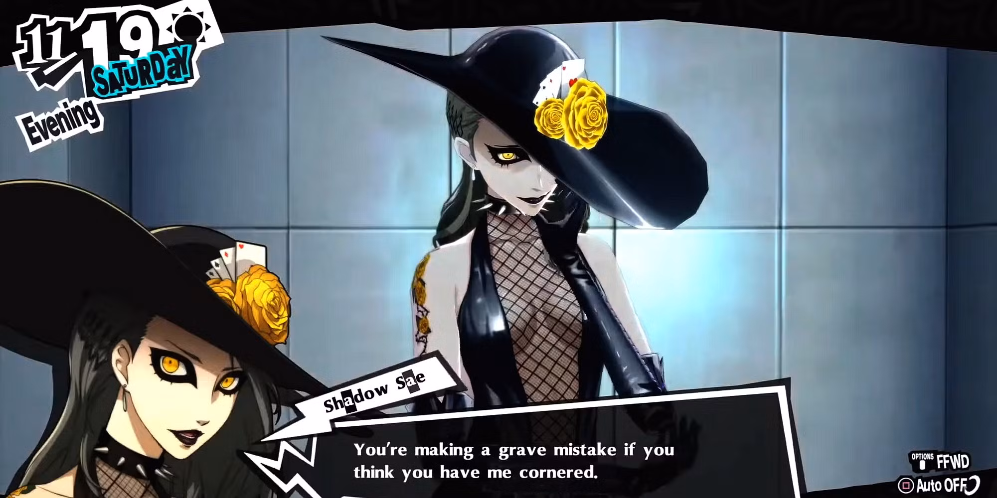 Shadow Niijima nella battaglia di Persona 5 Royal