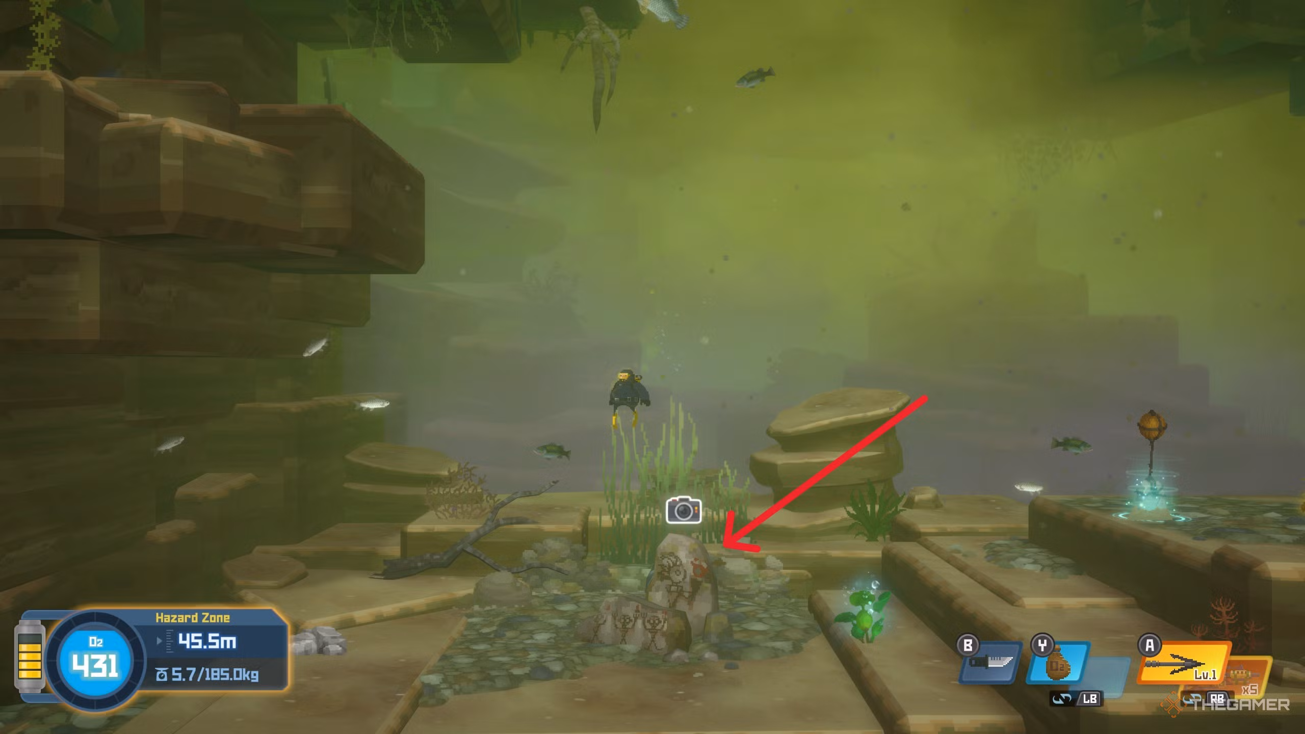 Giocatore che completa la missione Legend In The Mural in Dave the Diver: In The Jungle