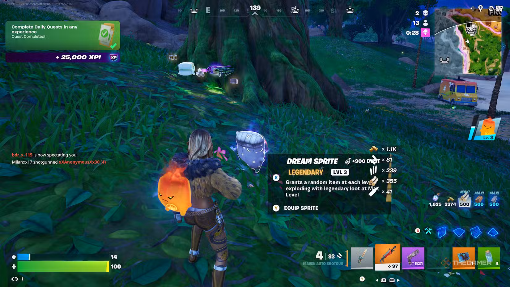 Scoperta di una Dream Sprite in Fortnite
