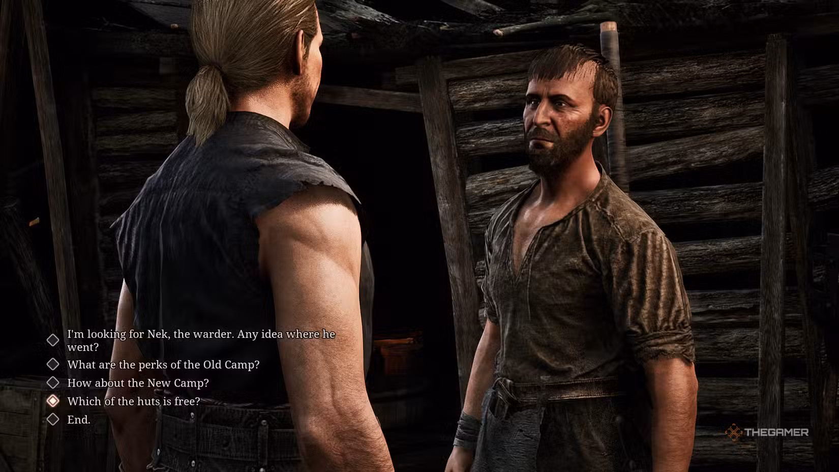 Conversazione con Guy nel campo vecchio di Gothic 1 Remake