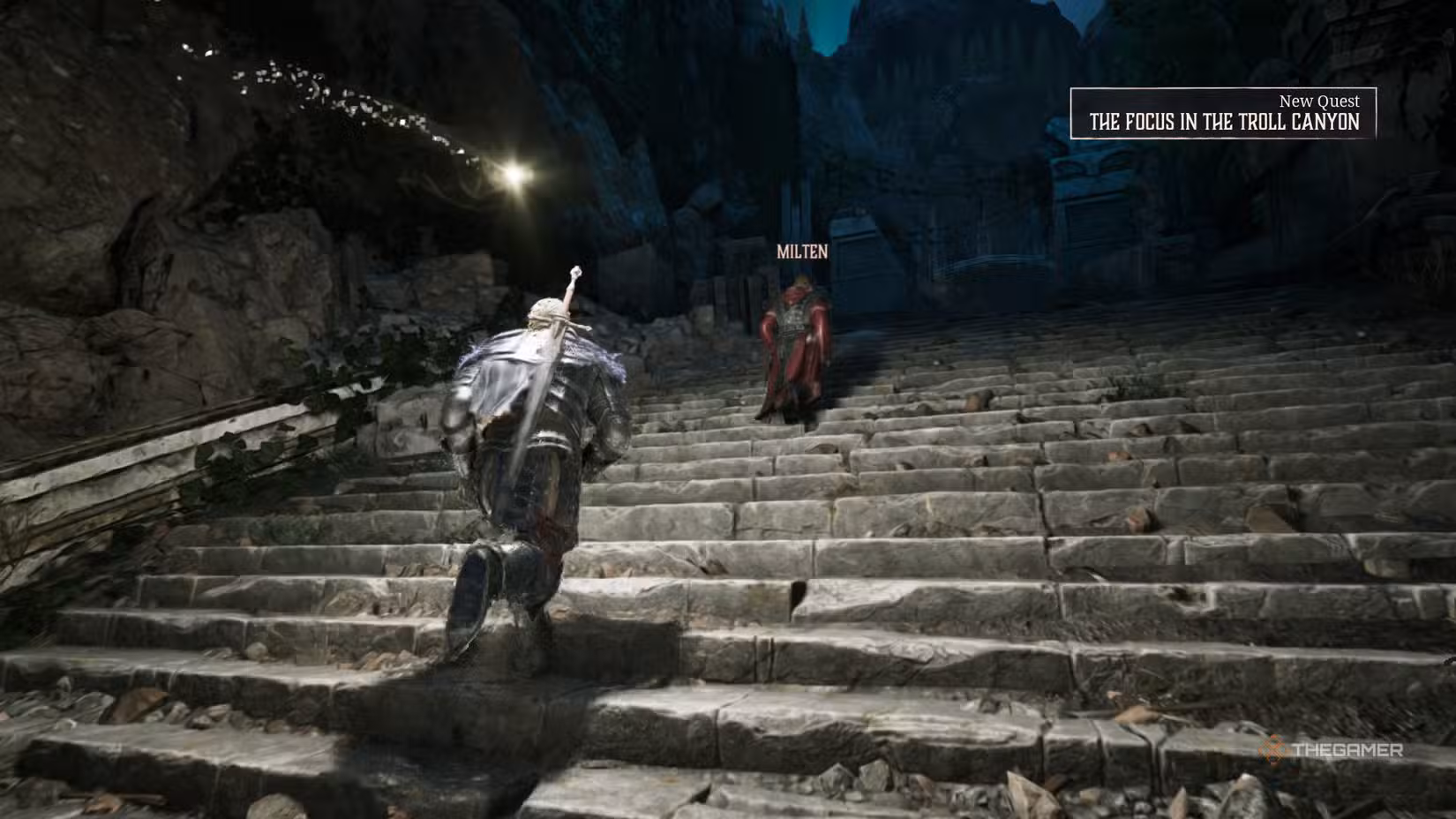 Milten nella zona del Troll Canyon in Gothic 1 Remake