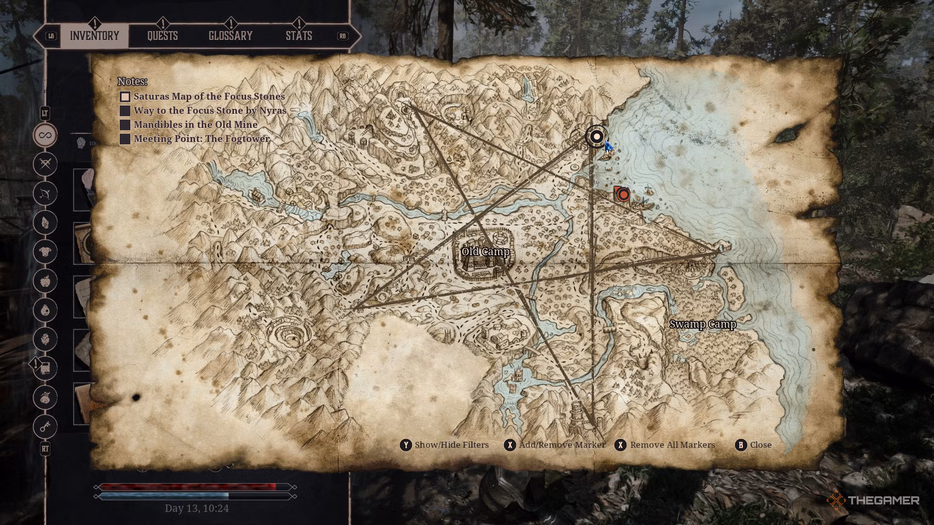 Mappa delle posizioni delle Focus Stone in Gothic 1 Remake