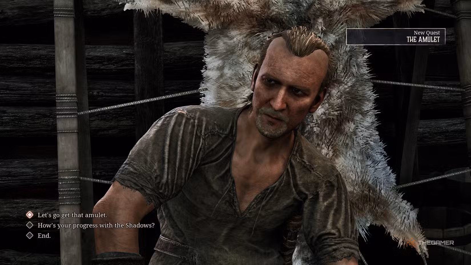 Grim offre una missione di recupero dell'amuleto in Gothic 1 Remake
