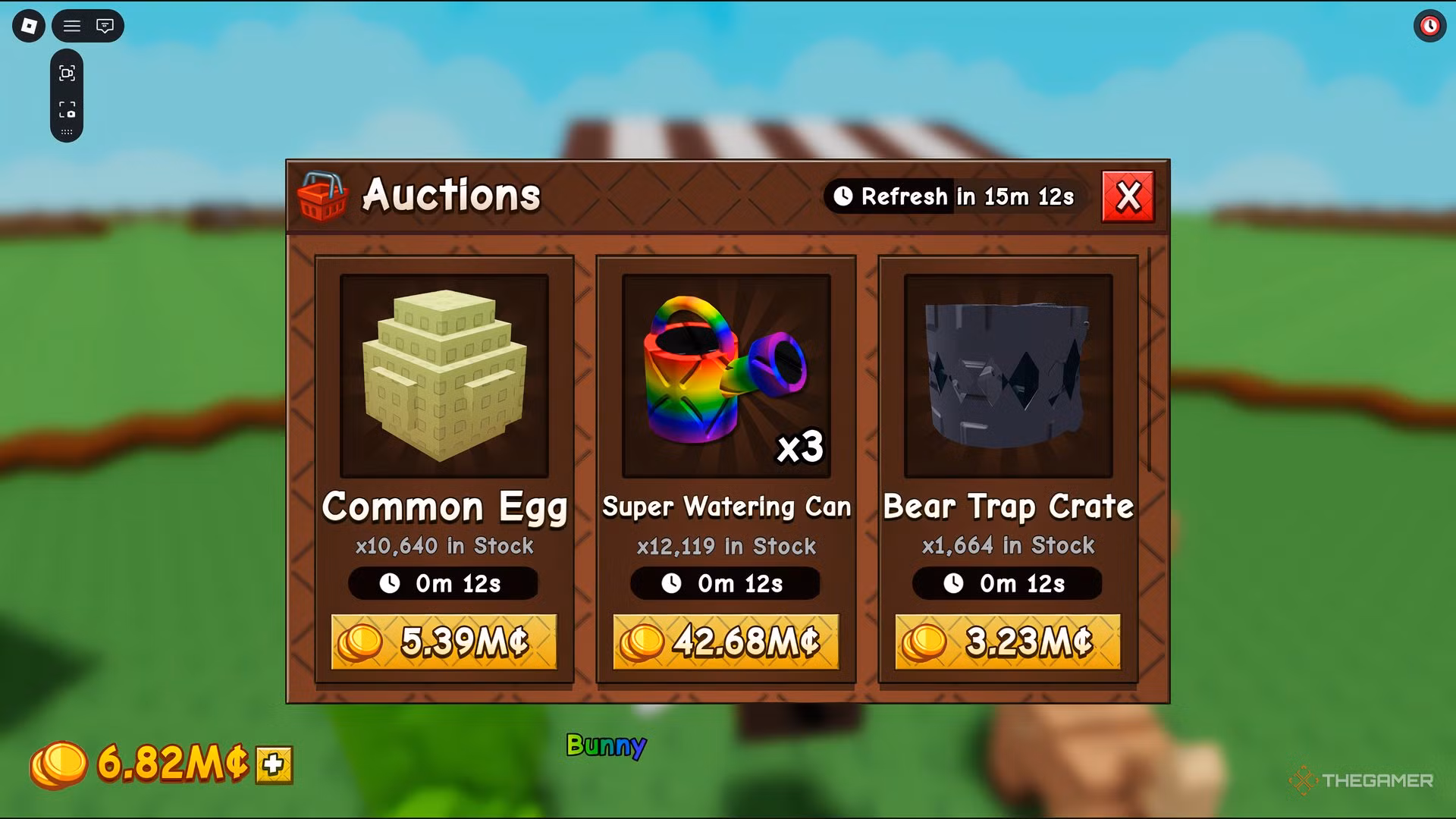 Oggetti disponibili all'Auctioneer in Grow a Garden 2 su Roblox
