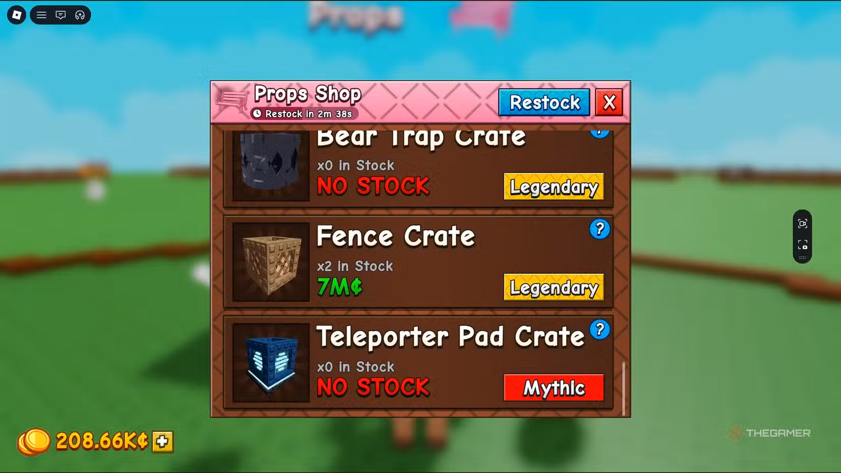 Crates nel negozio Props in Grow a Garden 2 su Roblox