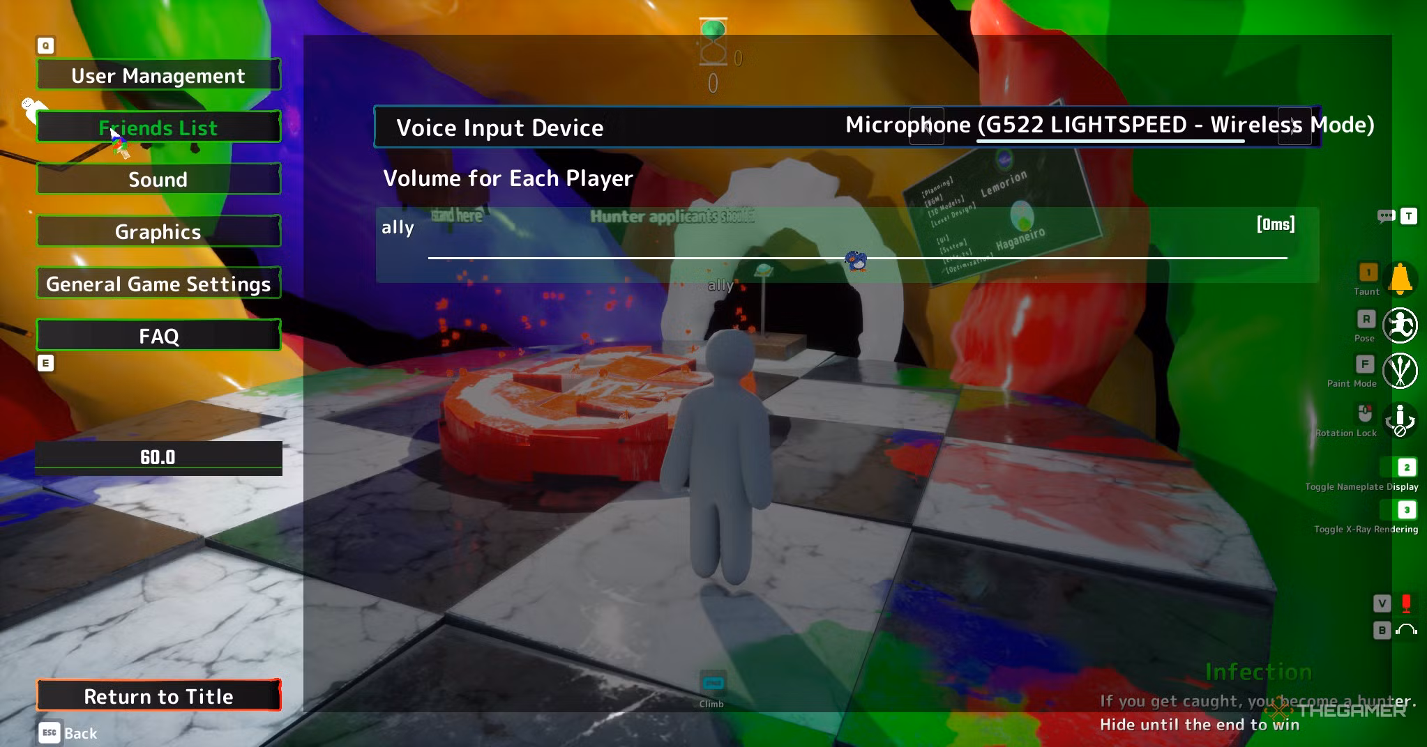 Screenshot del menu di creazione server in Meccha Chameleon