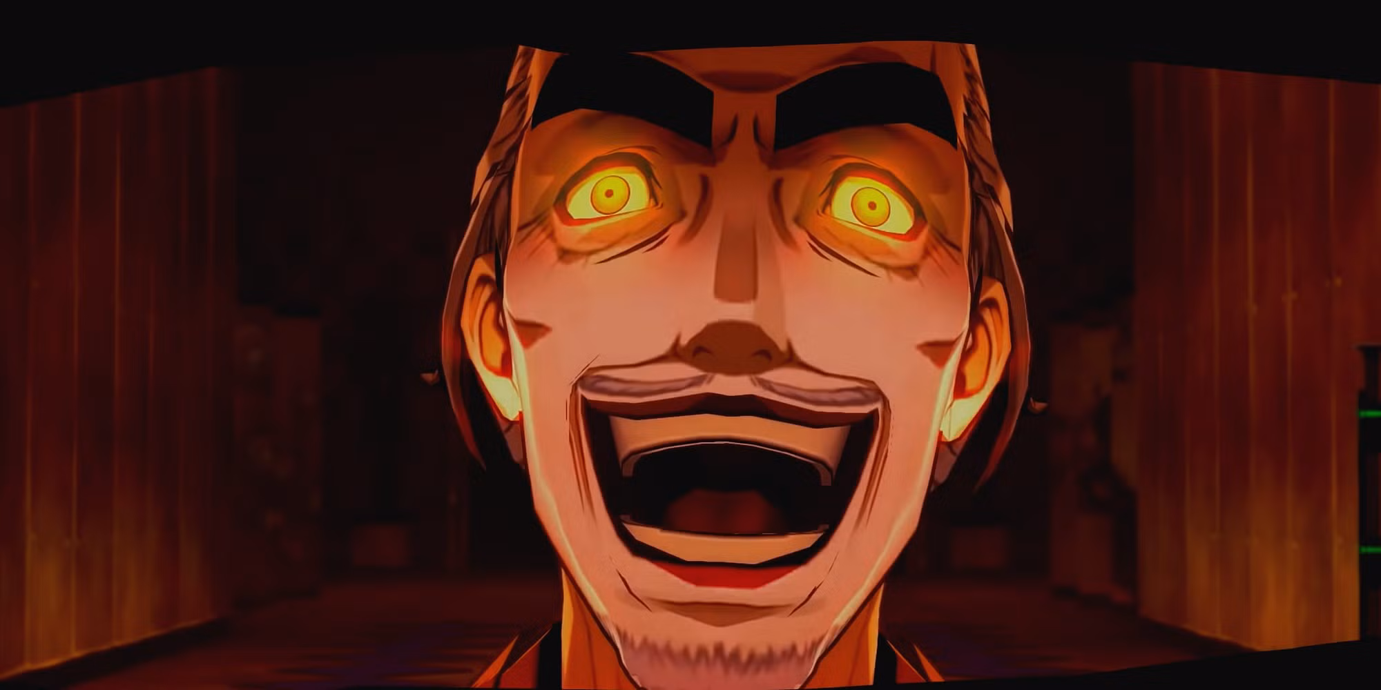 Madarame riderce in modo maniacale prima della trasformazione nella battaglia finale di Persona 5 Royal