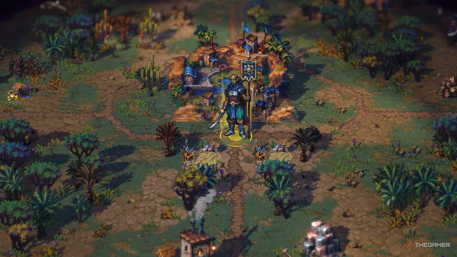 Mappa di Songs of Conquest con unità fantasy