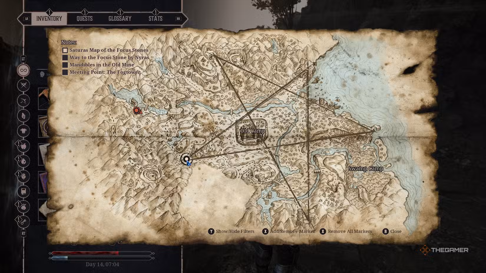 Mappa della zona del cerchio di pietra in Gothic 1 Remake