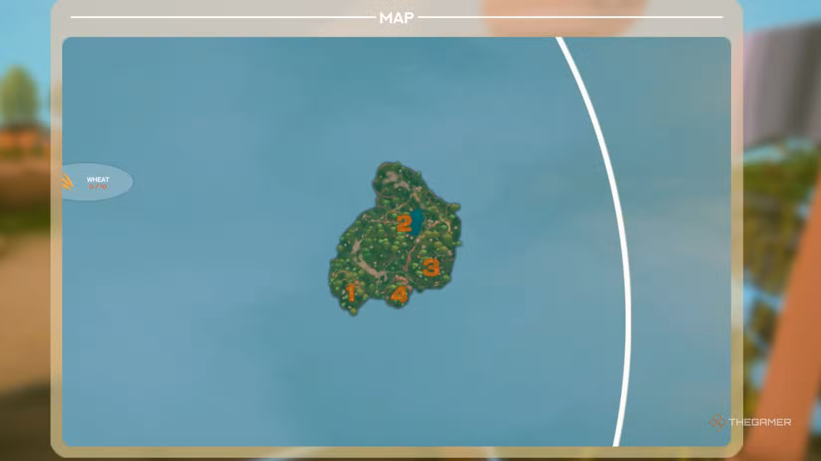 Mappa delle posizioni del grano sull’isola principale di Solarpunk