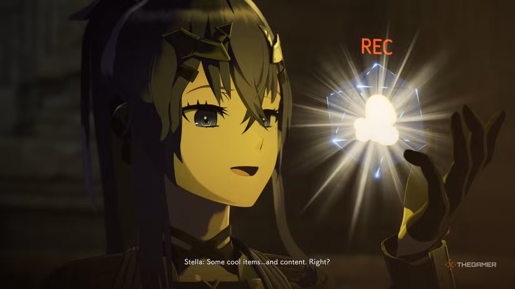 Personaggio Stella che registra la battaglia in Echoes of Aincrad