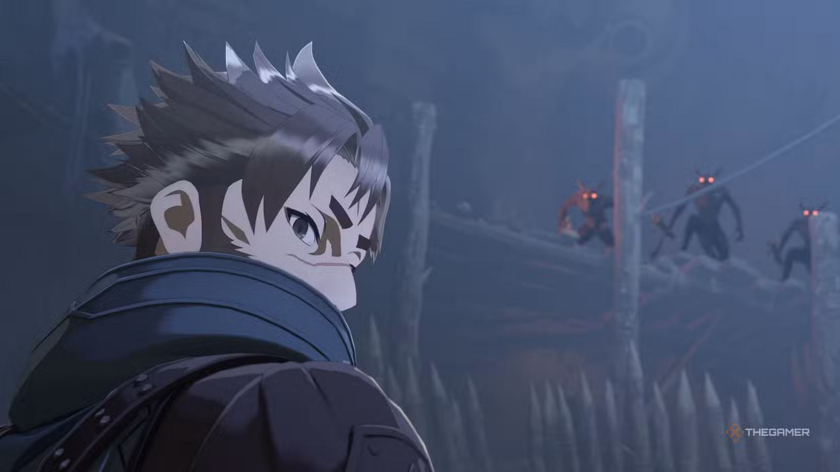 Iori osserva il pericolo imminente mentre si prepara a difendersi in Echoes of Aincrad