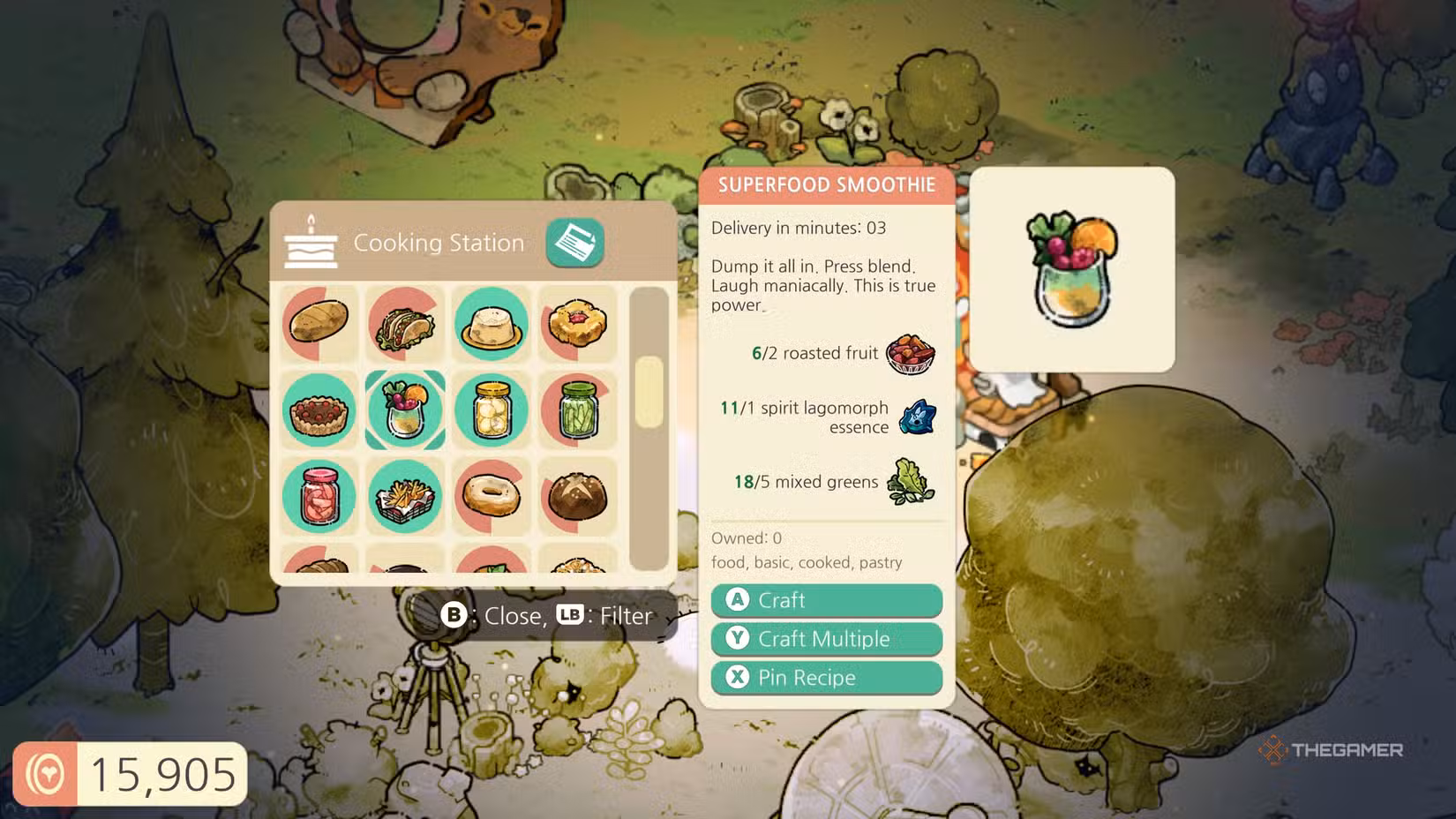 Ricette di cucina in Cozy Grove Camp Spirit