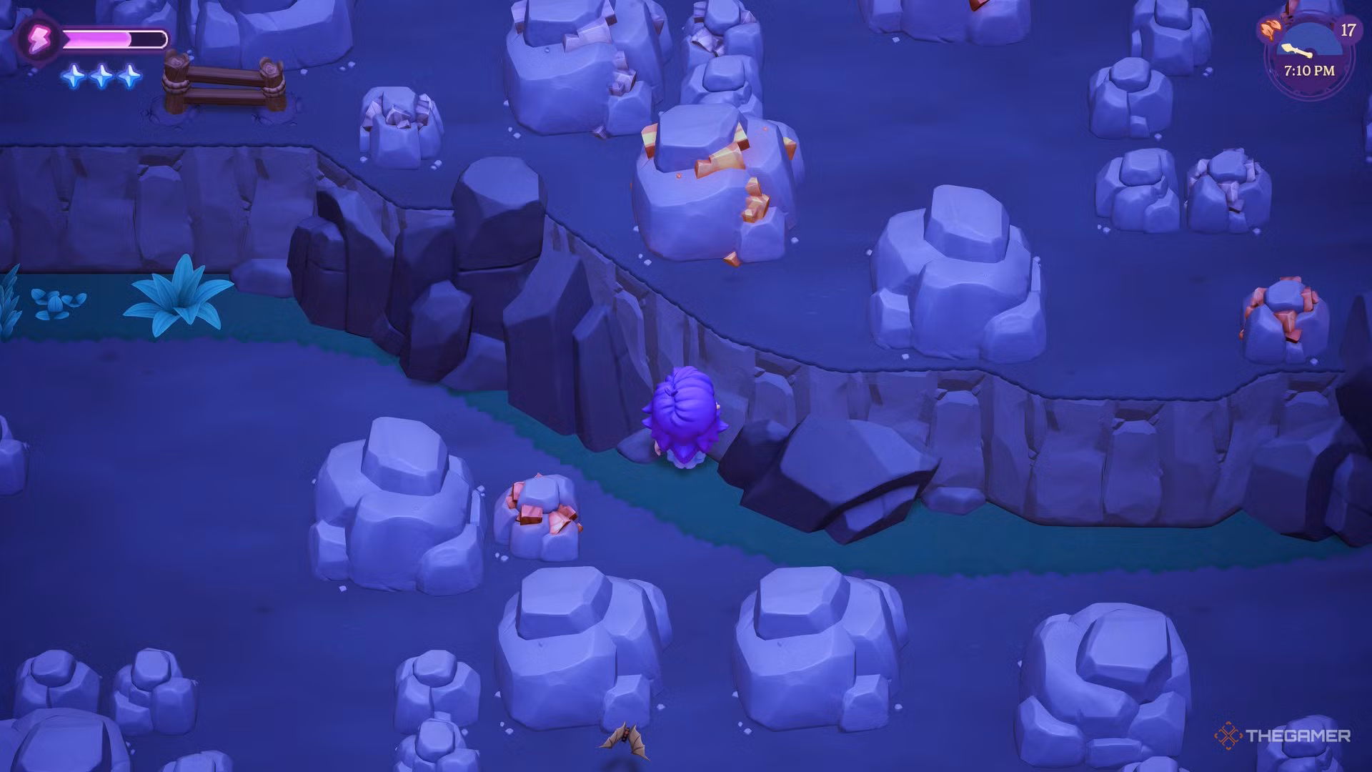 Deposito d'oro in una caverna di Moonlight Peaks