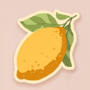 Sticker di limone su un pacco