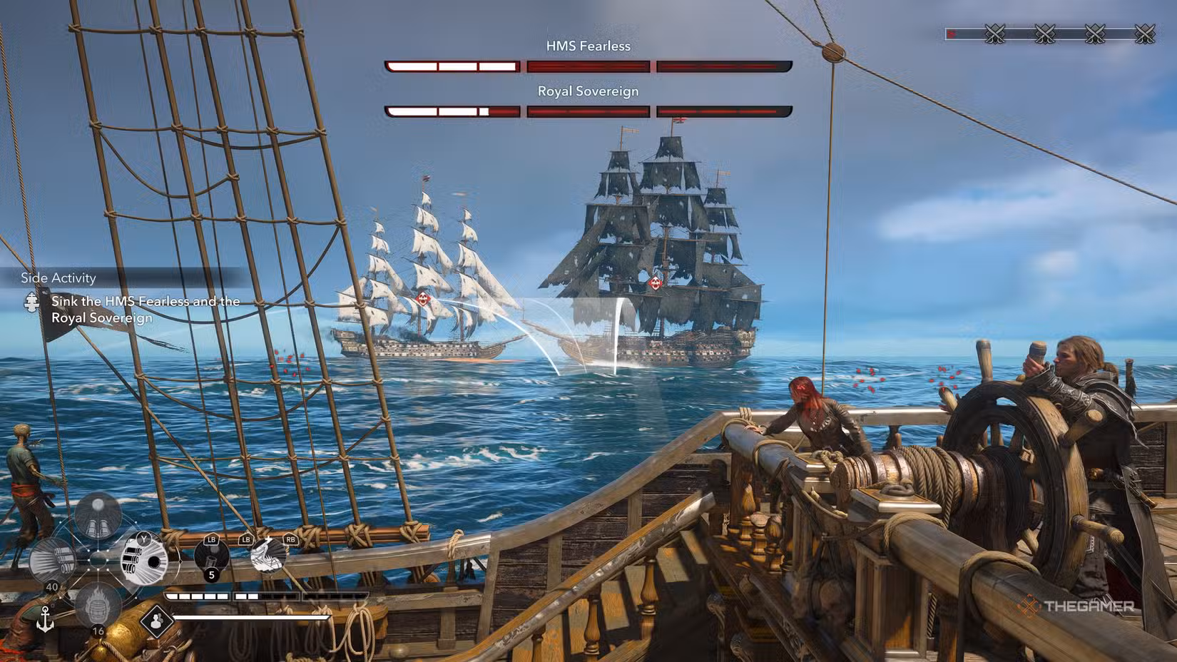 Brace perfetto durante lo scontro con le navi leggendarie