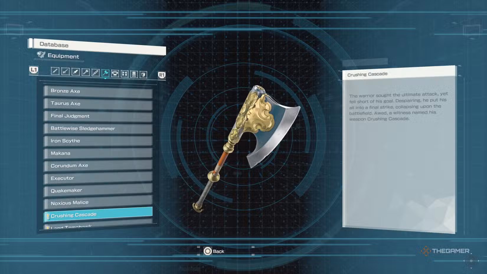 Voce del database di Echoes of Aincrad per Crushing Cascade.