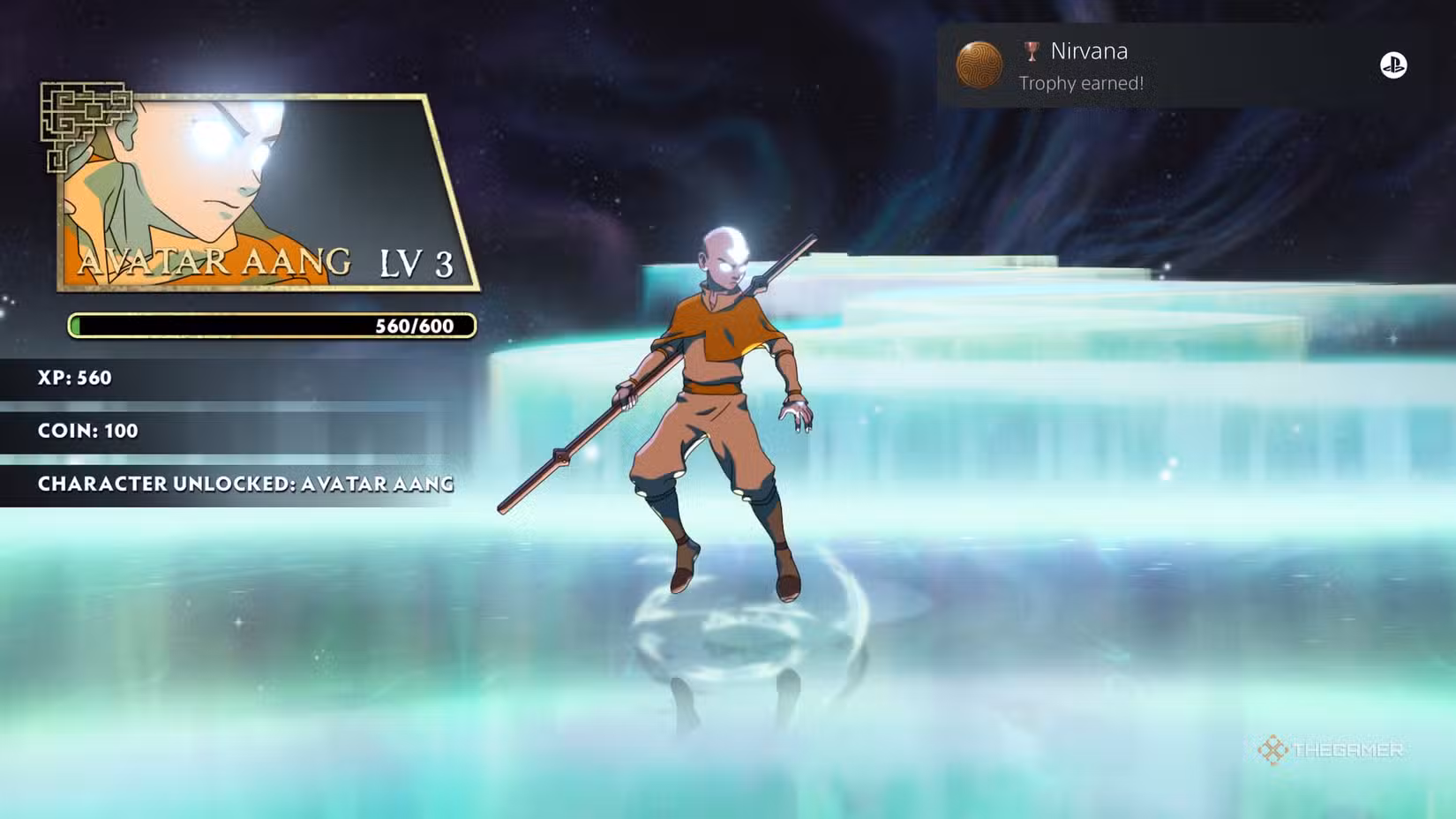 Avatar State Aang utilizza l'Ascension in un combo elementale