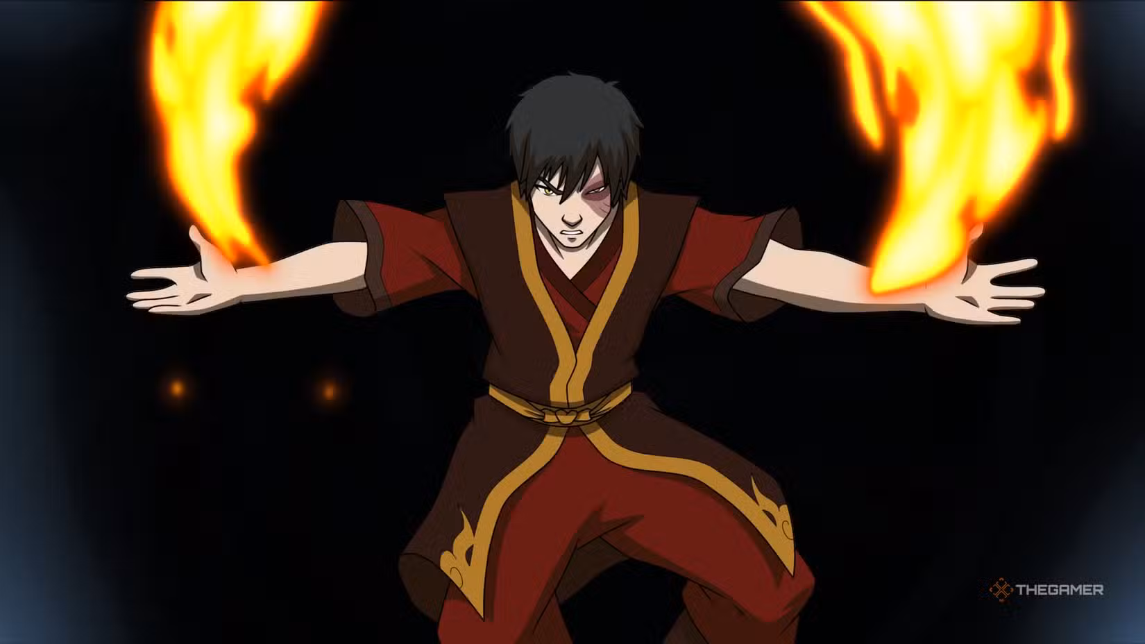 Zuko pronto a eseguire la sua mossa finale in Avatar Legends: The Fighting Game.