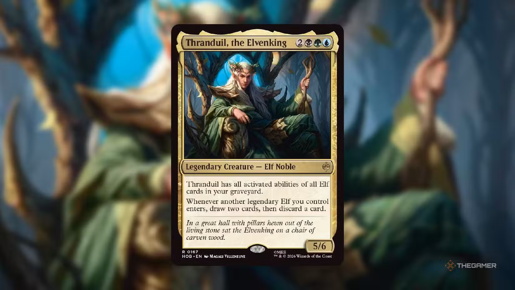 Carta Thranduil, the Elvenking del set The Hobbit, Elf reale su trono