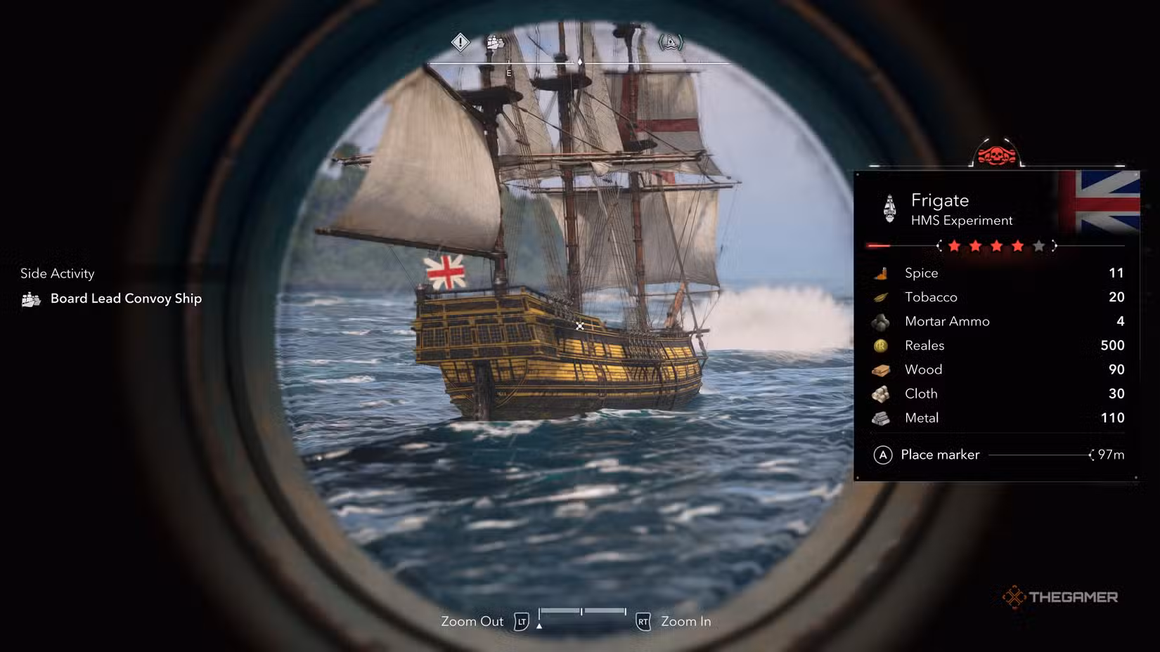 Giocatore che raccoglie metallo in Assassin's Creed: Black Flag Resynced