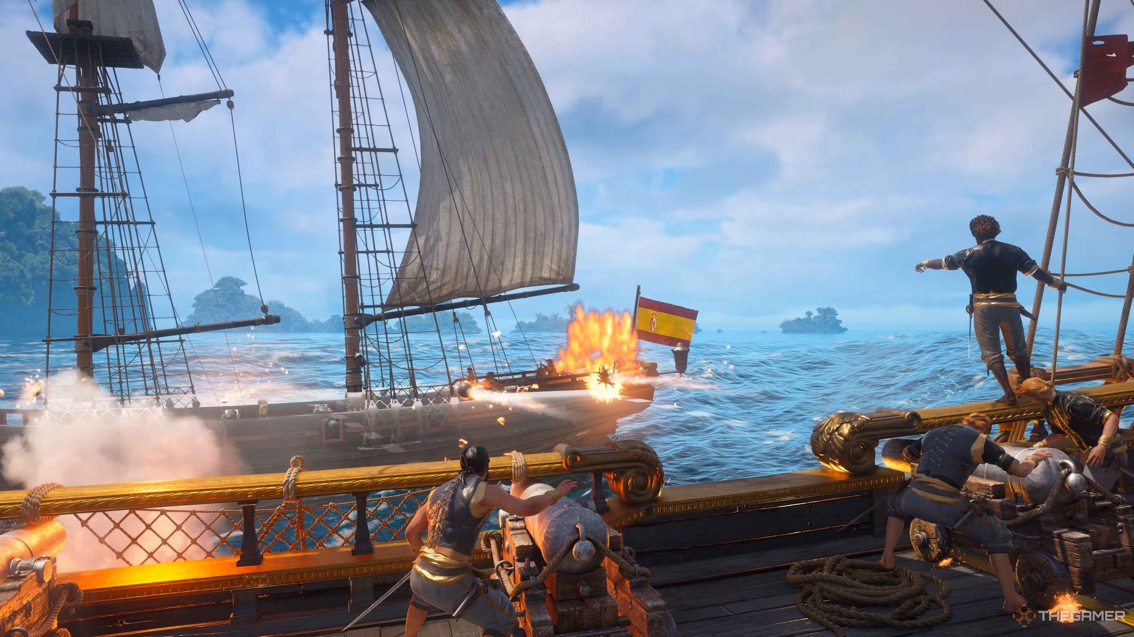 Il giocatore attacca una nave nemica in Assassin's Creed Black Flag Resynced