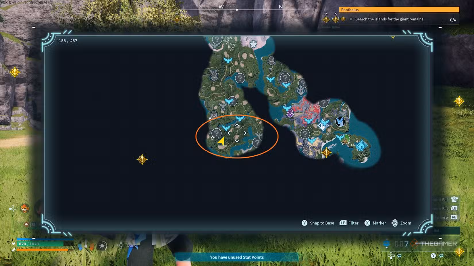 Mappa di Palworld con la posizione dei Woolipops evidenziata