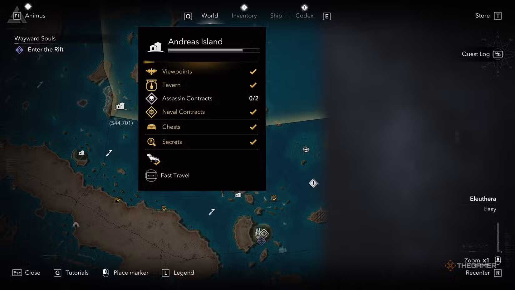 Mappa di Andreas Island con tutti i collezionabili in Assassin's Creed: Black Flag Resynced