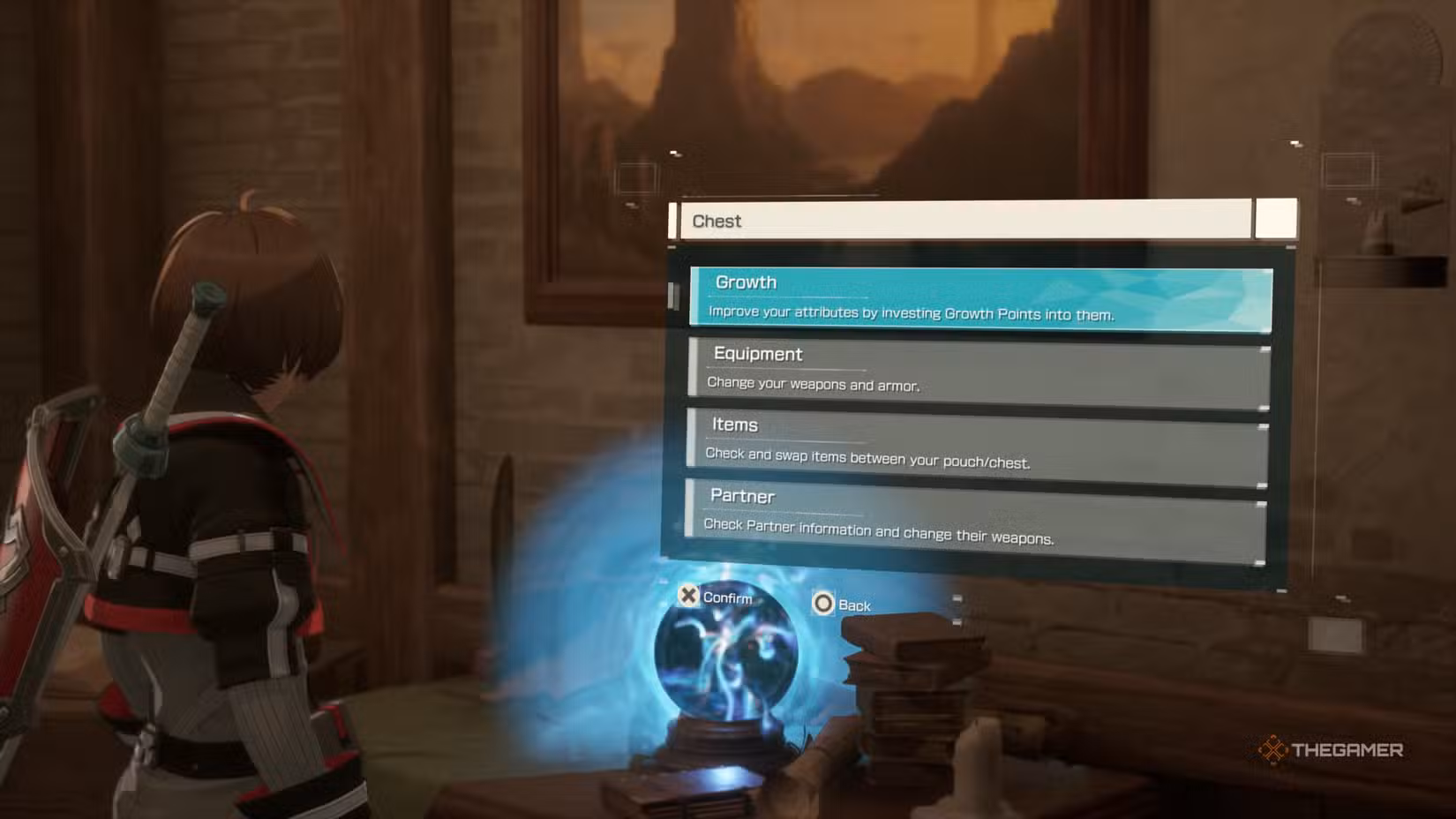 Schermata del menu di crescita in Echoes of Aincrad