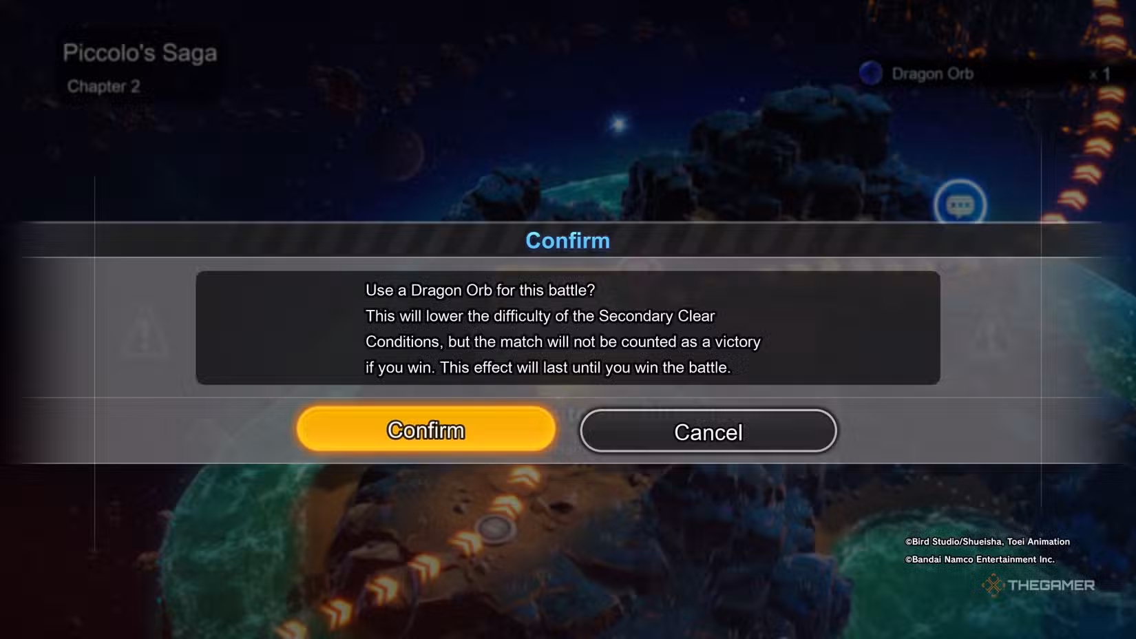 Utilizzo di un Dragon Orb per facilitare il completamento di un percorso Sparking in Dragon Ball: Sparking Zero.