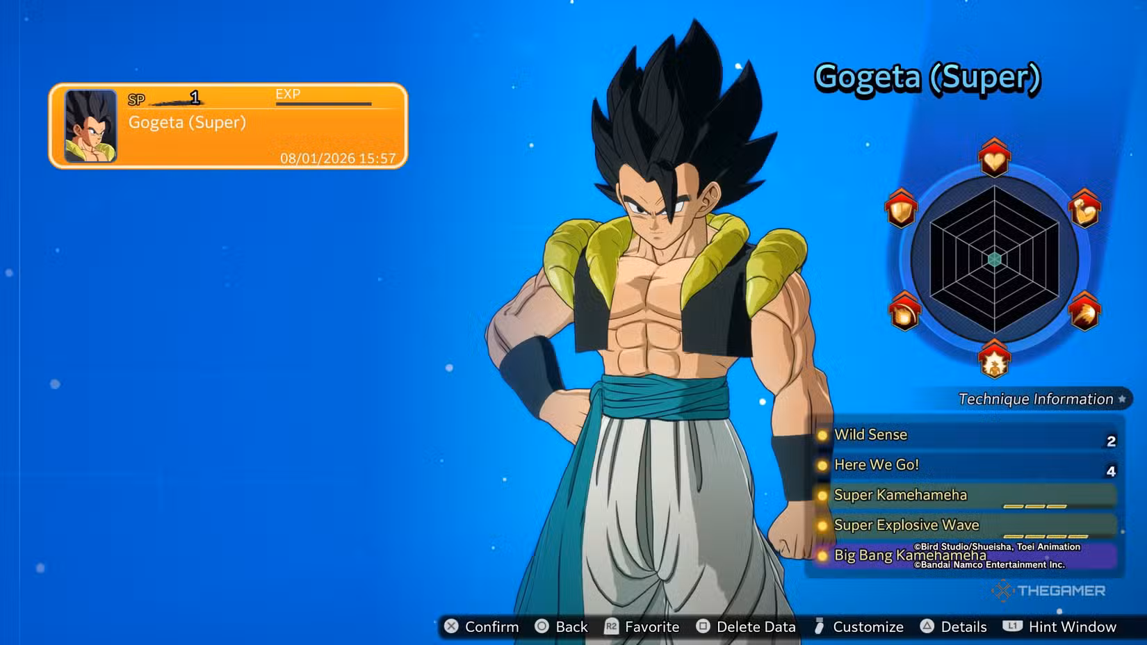 Scelta di Gogeta nella modalità Limit Breaker Journey