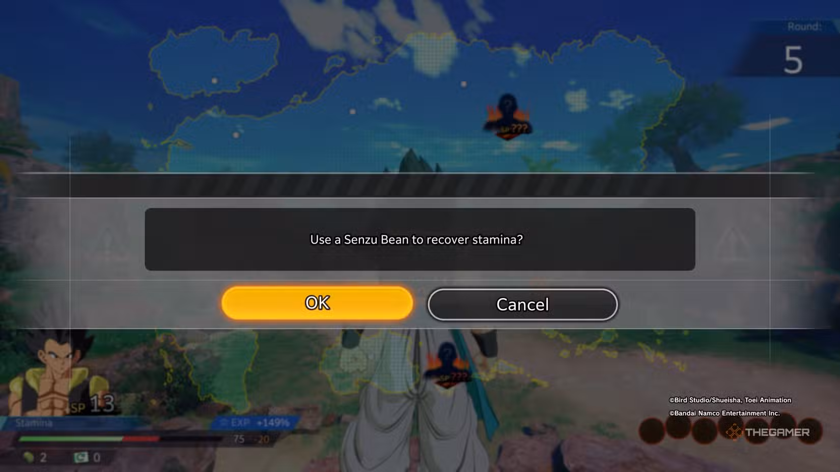 Uso di una Senzu Bean in Limit Breaker Journey