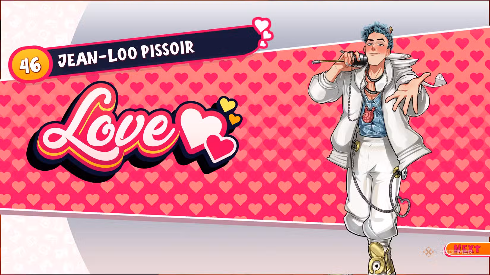 Jean Loo in una scena di amore o amicizia